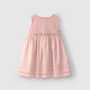 Ribbed cotton dress and English embroidery