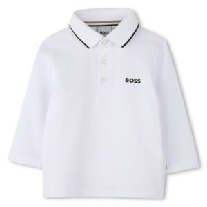 BOSS Cotton pique polo with logo