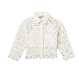 TWINSET Kids Macramé lace boxy shirt